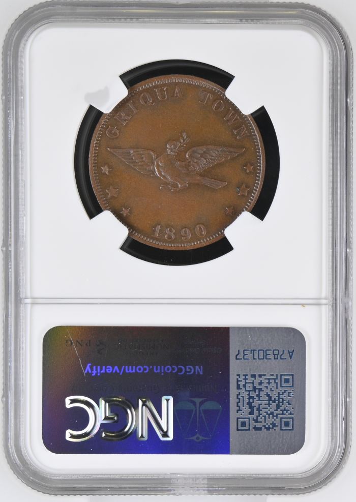 South Africa Penny 1890 Griquatown NGC MS64BN 0143404South Africa Penny 1890 Griquatown NGC MS64BN 0143404 - Image 2