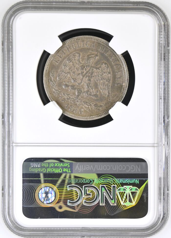 Republic Silver & Minors 50 Centavo 1886 Mo M NGC AU55 0143594Republic Silver & Minors 50 Centavo 1886 Mo M NGC AU55 0143594 - Image 2