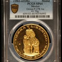 Medals & Tokens Emiliano Zapata Gold Medal (1961-63) Mo PCGS