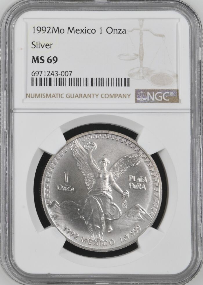 Modern Silver & Minors Onza 1992 Mo NGC MS69 0143648Modern Silver & Minors Onza 1992 Mo NGC MS69 0143648
