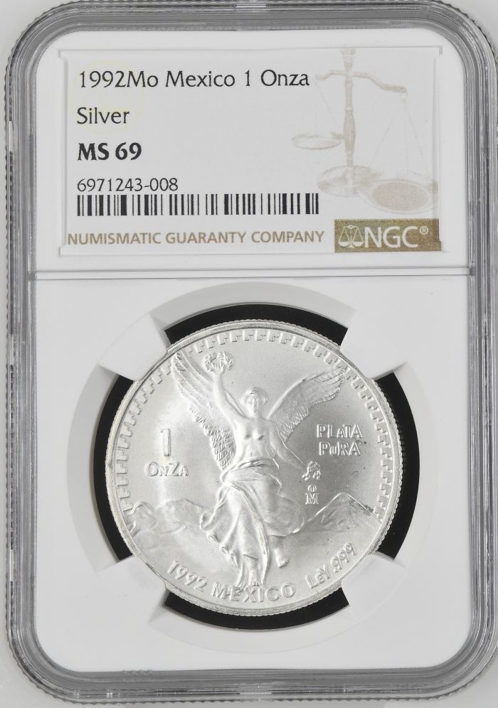 Modern Silver & Minors Onza 1992 Mo NGC MS69 0143654Modern Silver & Minors Onza 1992 Mo NGC MS69 0143654