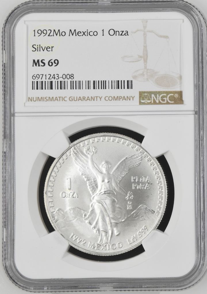 Modern Silver & Minors Onza 1992 Mo NGC MS69 0143654