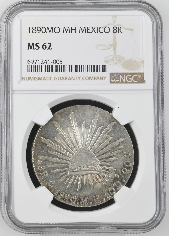 Mexico City 8 Reales 1890 Mo MH NGC MS62 0143660Mexico City 8 Reales 1890 Mo MH NGC MS62 0143660