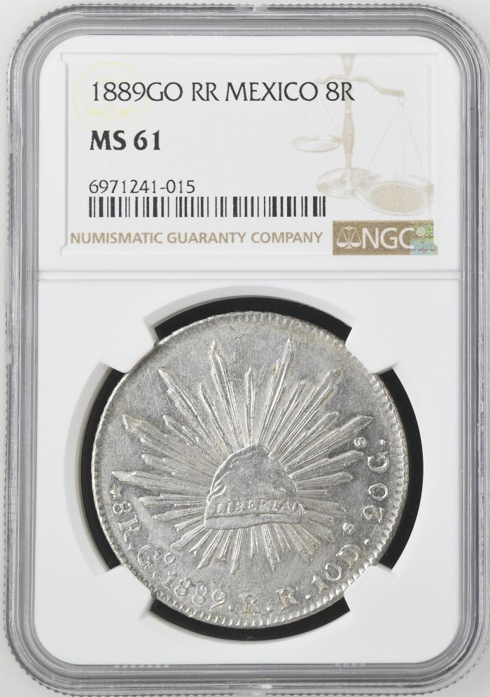 Guanajuato 8 Reales 1889 Go RR NGC MS61 0143684Guanajuato 8 Reales 1889 Go RR NGC MS61 0143684