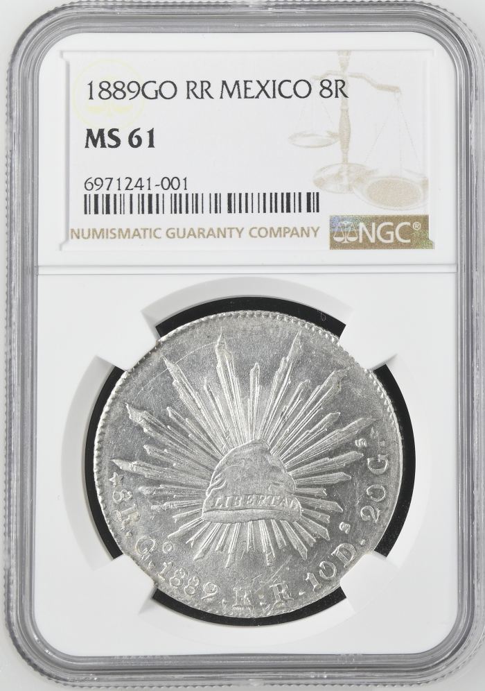 Guanajuato 8 Reales 1889 Go RR NGC MS61 0143688Guanajuato 8 Reales 1889 Go RR NGC MS61 0143688