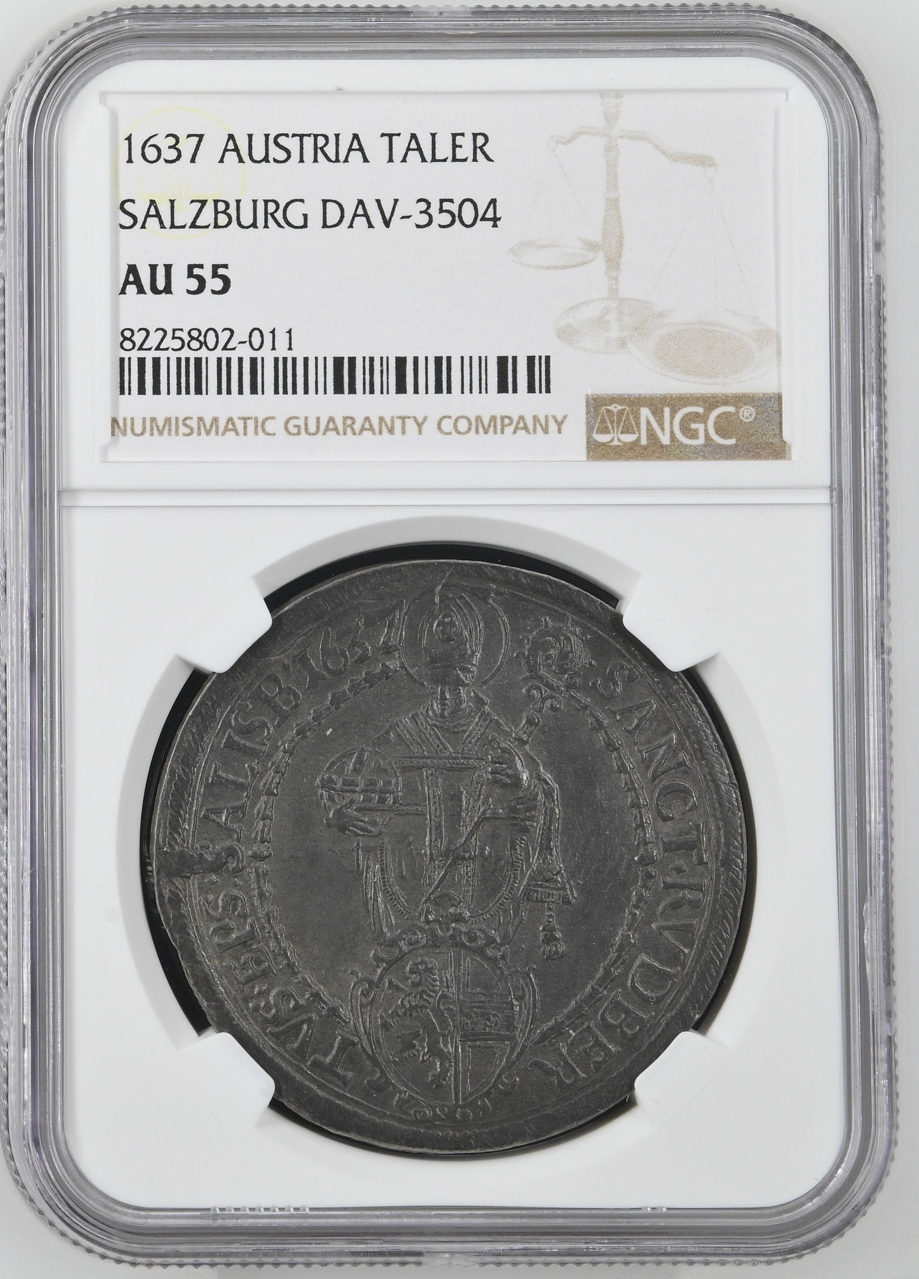 Austria Taler 1637 Salzburg NGC AU55 DAV-3504 0143855