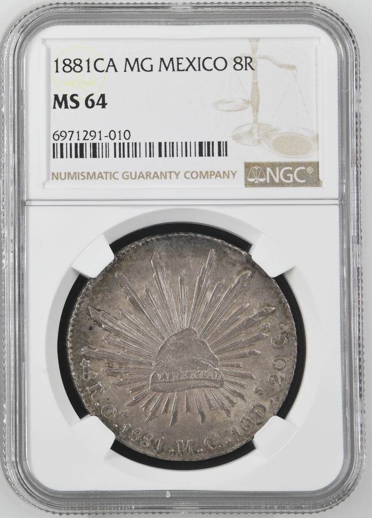 Chihuahua 8 Reales 1881 Ca MG NGC MS64 0143861