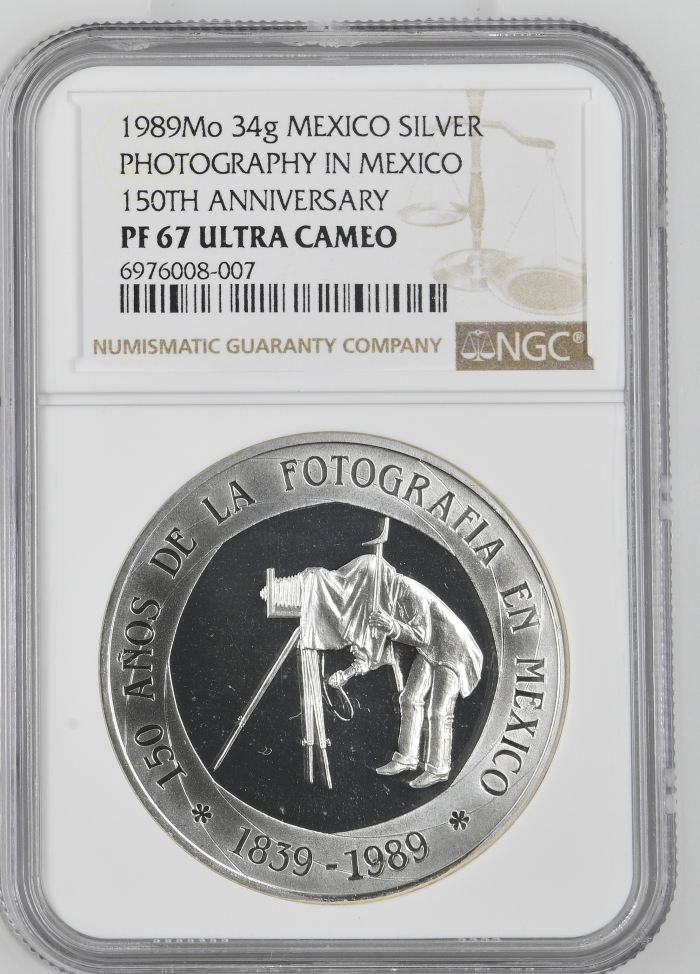 Medals & Tokens 150th Anniversary Photography in Mexico Silver Medal 1989 Mo NGC PF67 Ultra Cameo 0143900Medals & Tokens 150th Anniversary Photography in Mexico Silver Medal 1989 Mo NGC PF67 Ultra Cameo 0143900