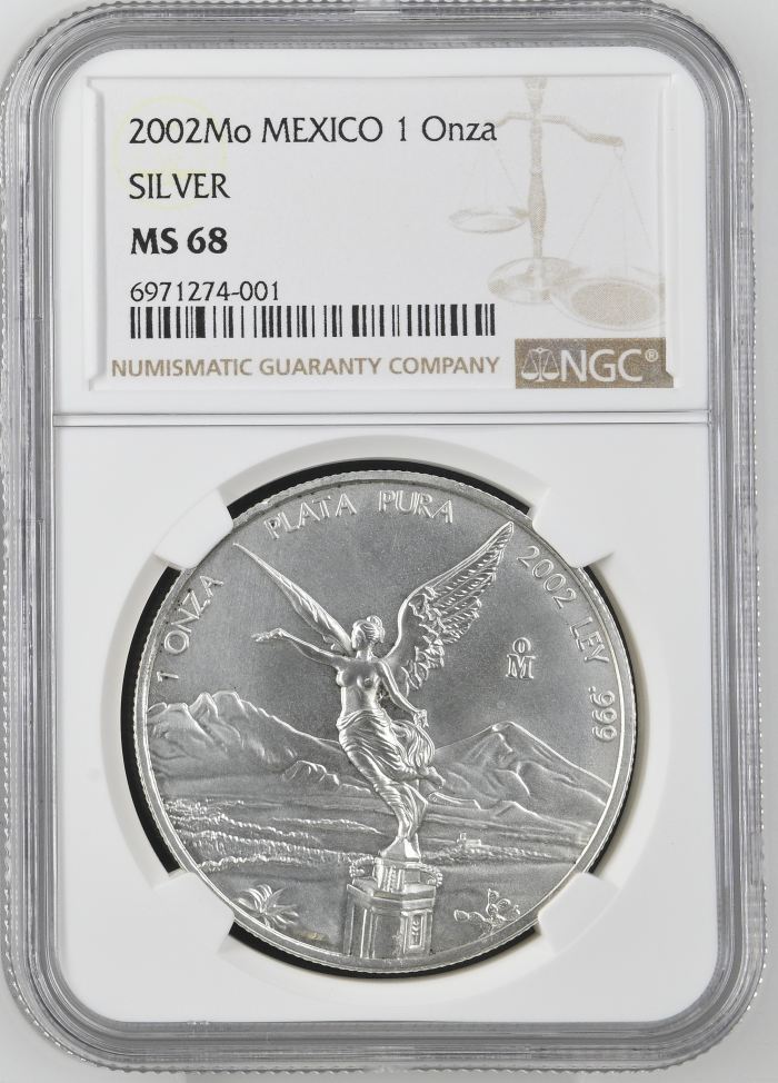 Modern Silver & Minors Onza 2002 Mo NGC MS68 0143965Modern Silver & Minors Onza 2002 Mo NGC MS68 0143965