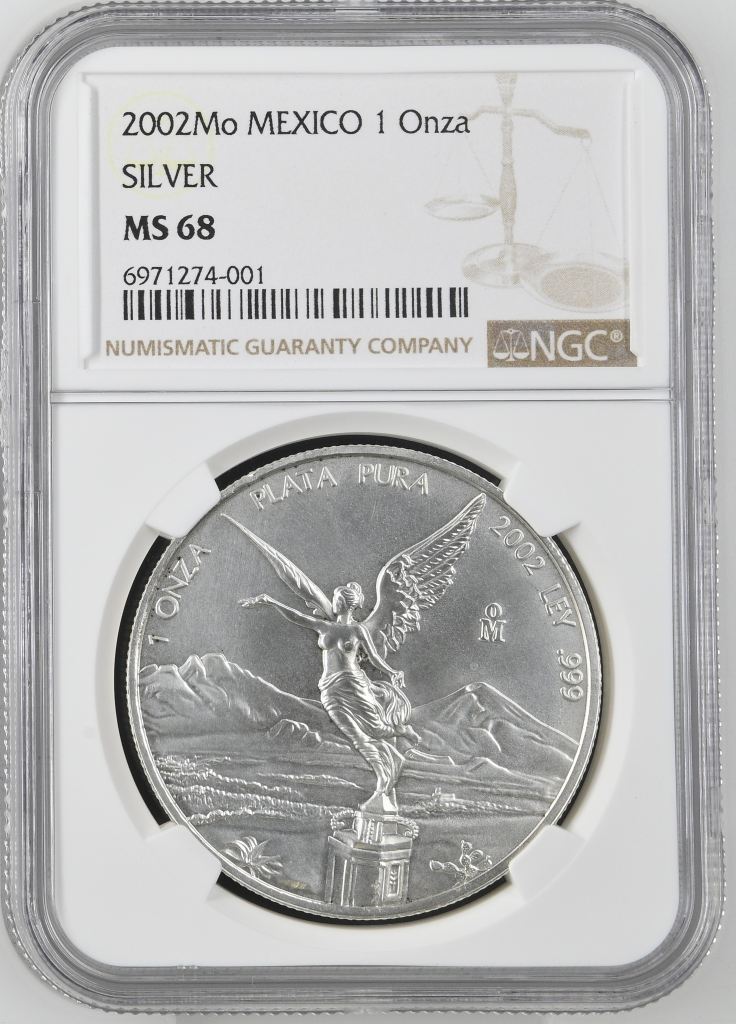 Modern Silver & Minors Onza 2002 Mo NGC MS68 0143965