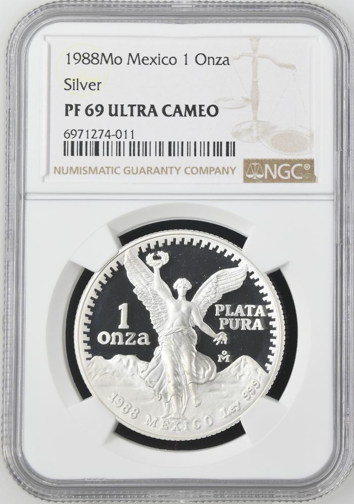 Modern Silver & Minors Onza 1988 Mo NGC PF 69 Ultra Cameo 0143975Modern Silver & Minors Onza 1988 Mo NGC PF 69 Ultra Cameo 0143975