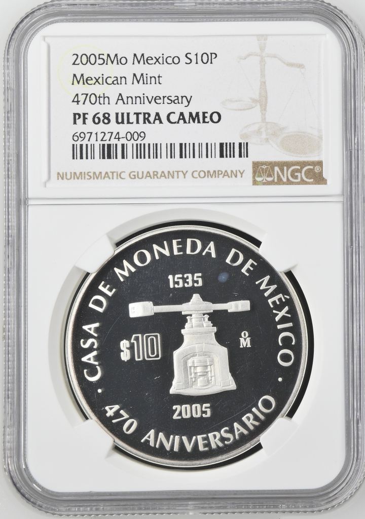 Modern Silver & Minors 10 Peso 2005 Mo NGC PF 68 Ultra Cameo 0143979