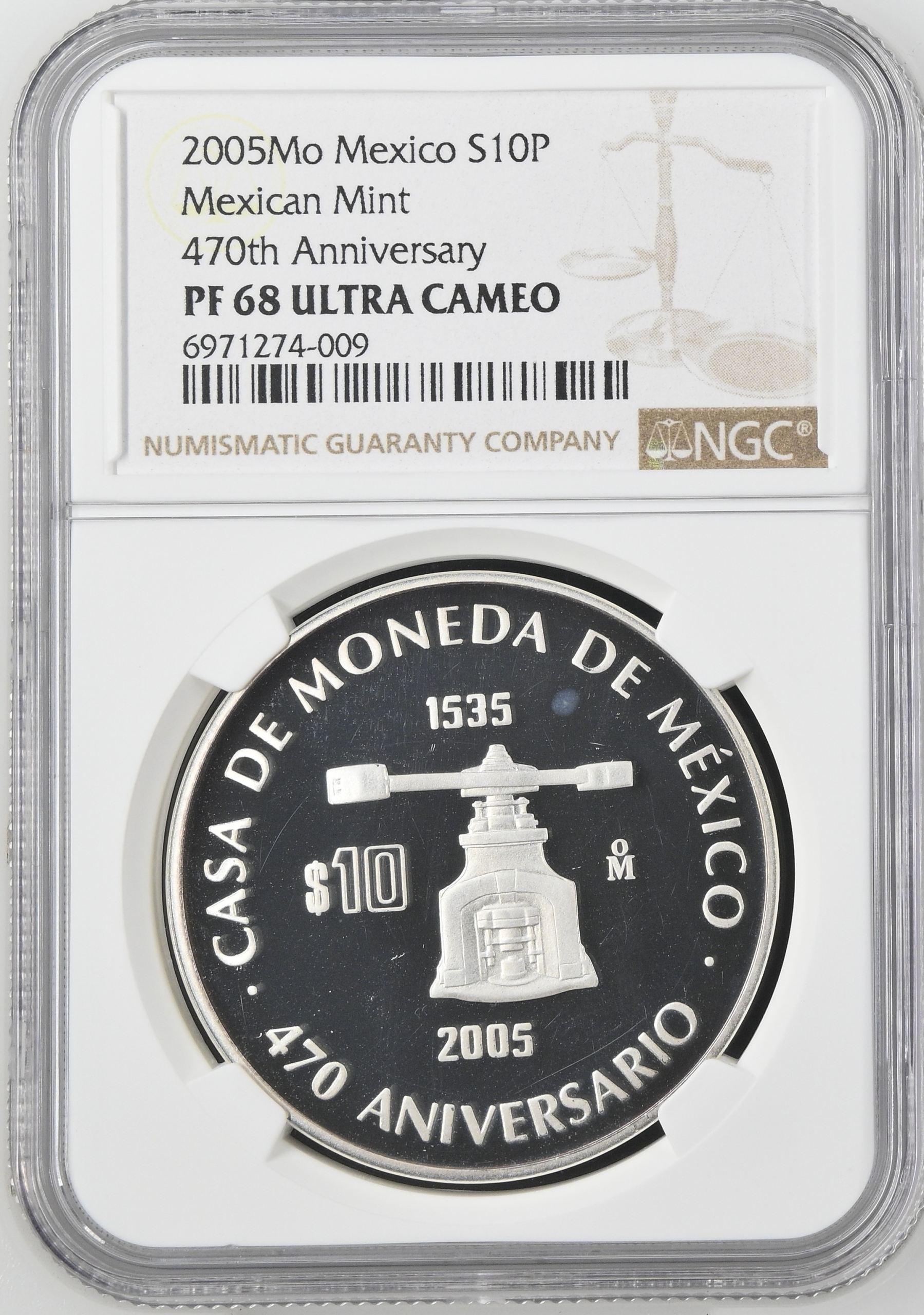 Modern Silver & Minors 10 Peso 2005 Mo NGC PF 68 Ultra Cameo 0143979