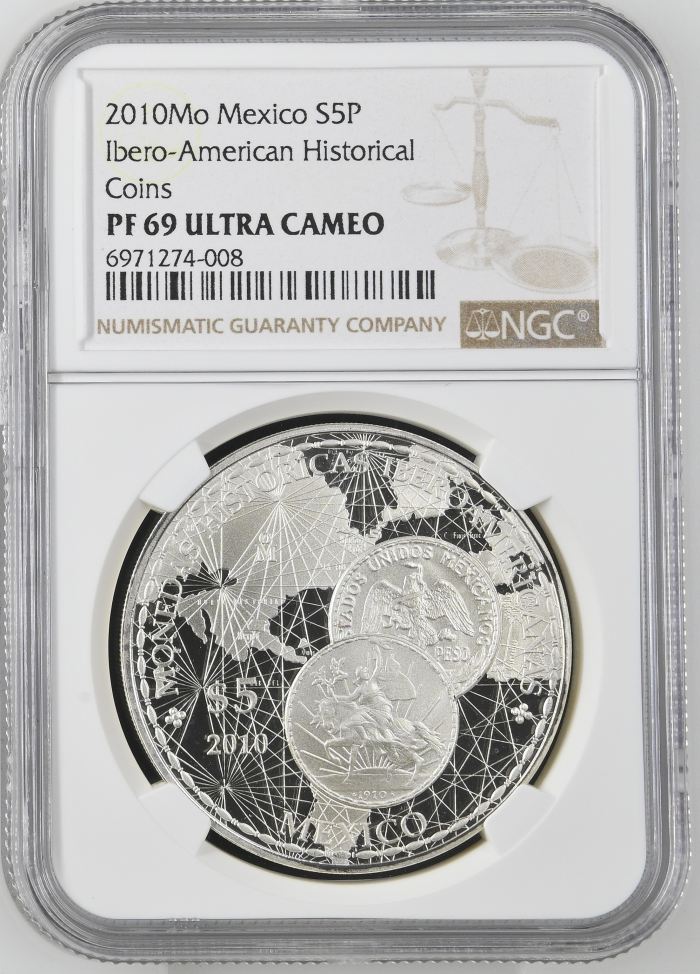 Modern Silver & Minors 5 Peso 2010 Mo NGC PF 69 Ultra Cameo 0143980Modern Silver & Minors 5 Peso 2010 Mo NGC PF 69 Ultra Cameo 0143980