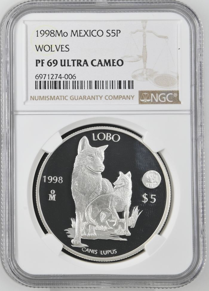 Modern Silver & Minors 5 Peso 1998 Mo NGC PF 69 Ultra Cameo 0143982Modern Silver & Minors 5 Peso 1998 Mo NGC PF 69 Ultra Cameo 0143982