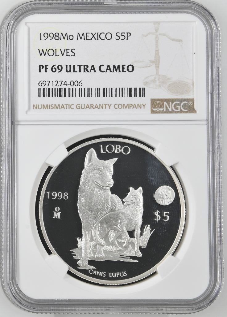 Modern Silver & Minors 5 Peso 1998 Mo NGC PF 69 Ultra Cameo 0143982