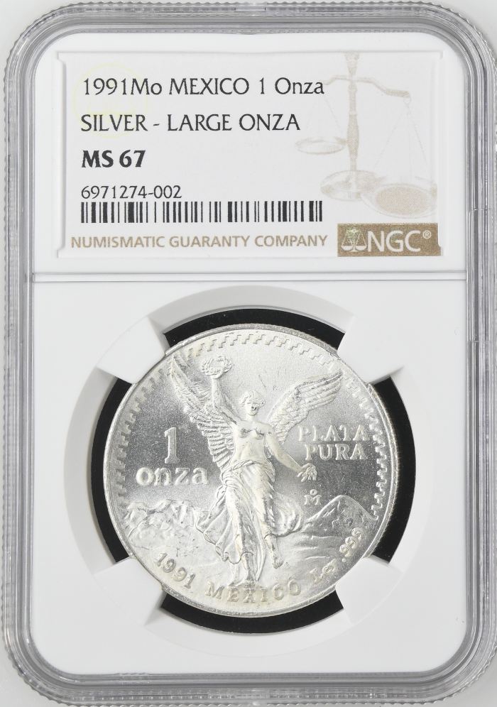 Modern Silver & Minors Onza 1991 Mo NGC MS67 0143984Modern Silver & Minors Onza 1991 Mo NGC MS67 0143984