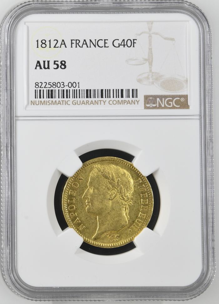 France 40 Francs 1812 A NGC AU58 0143995France 40 Francs 1812 A NGC AU58 0143995