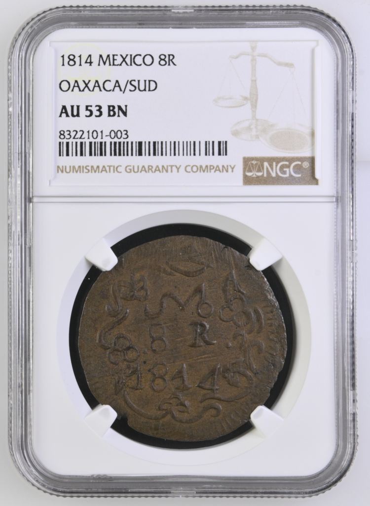 War For Independence 8 Reales 1814 Oaxaca/SUD NGC AU53BN 0144012