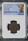 War For Independence 2 Reales 1813 Oaxaca/SUD NGC AU55BN 0144069