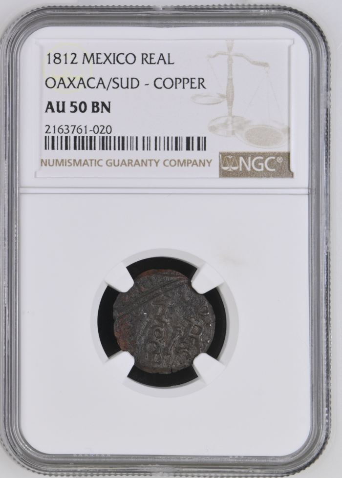 War For Independence Real 1812 Oaxaca/SUD NGC AU50BN 0144154War For Independence Real 1812 Oaxaca/SUD NGC AU50BN 0144154