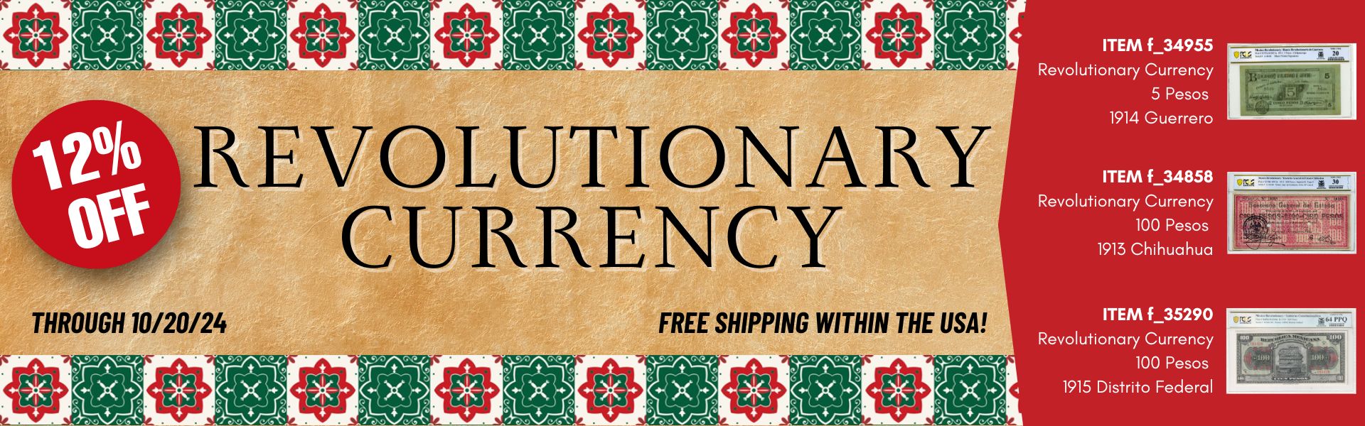 Revolutionary Currency Sale!