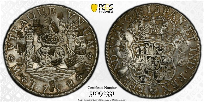 Chopmarked 8 Reales 1758 Mo MM PCGS XF Detail Calico-494 0144186Chopmarked 8 Reales 1758 Mo MM PCGS XF Detail Calico-494 0144186 - Image 3