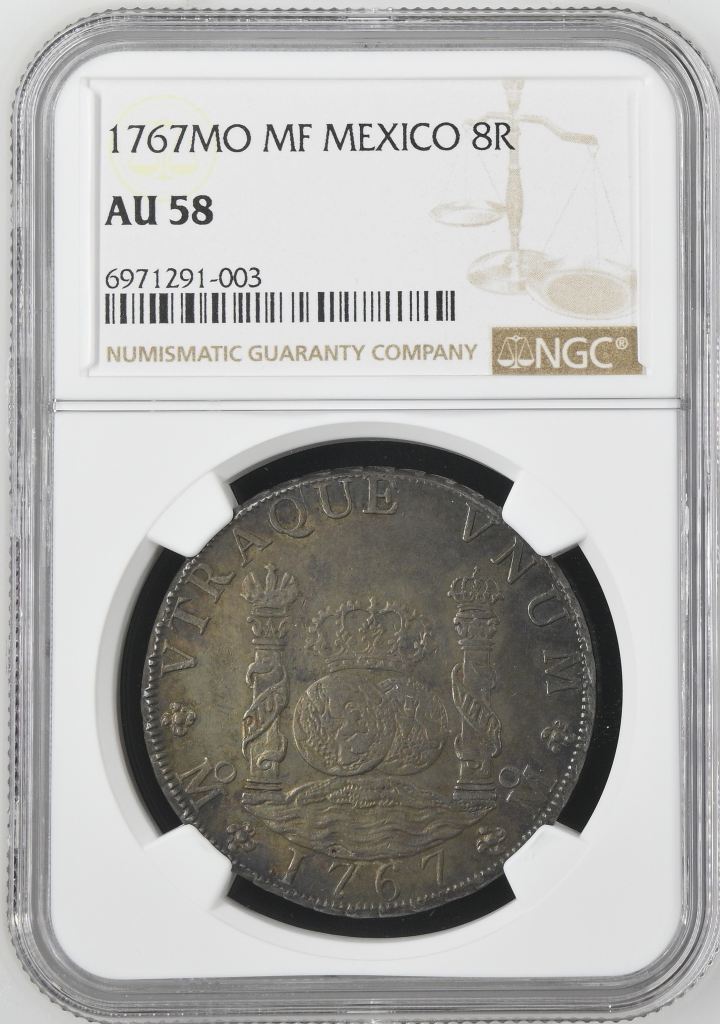 Colonial Silver & Minors 8 Reales 1767 Mo MF NGC AU58 0144193