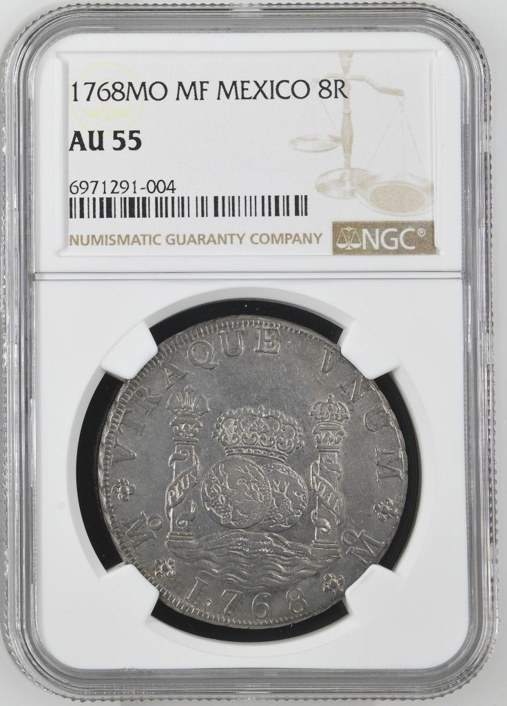 Colonial Silver & Minors 8 Reales 1768 Mo MF NGC AU55 0144194