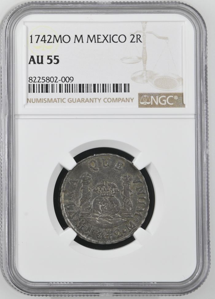 Colonial Silver & Minors 2 Reales 1742 Mo M NGC AU55 0144198Colonial Silver & Minors 2 Reales 1742 Mo M NGC AU55 0144198