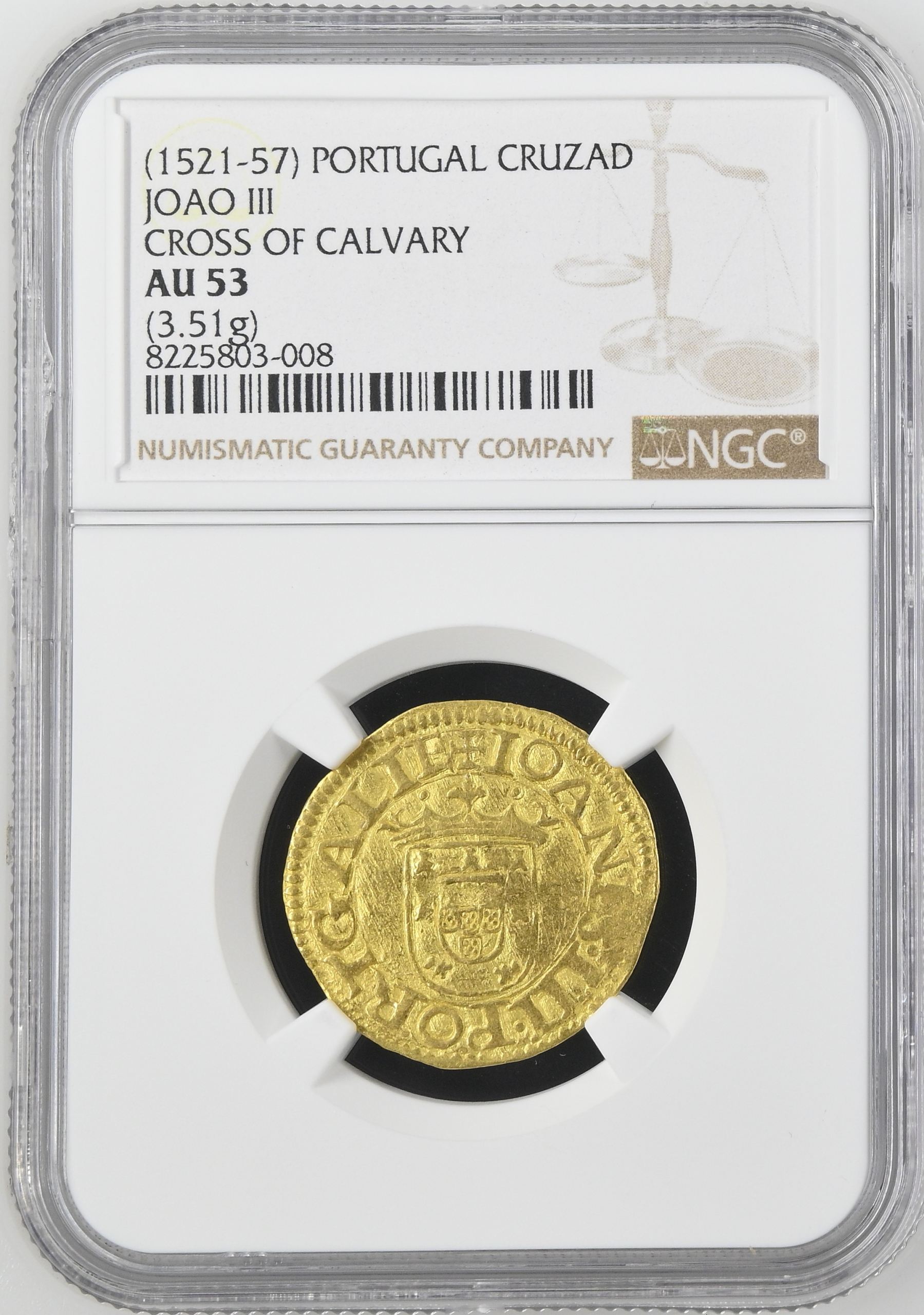 Portugal Cruzado del Calvario (1521-57) NGC AU53 0144203