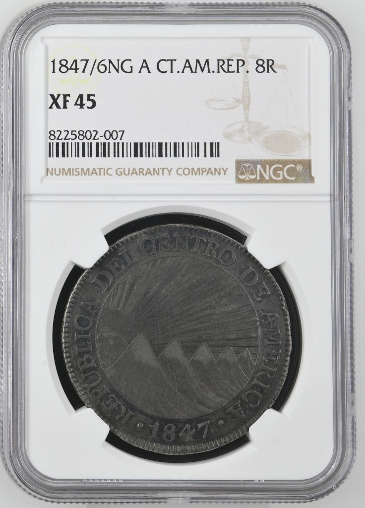 Central American Republic 8 Reales 1847/6 Ng A NGC XF45 0144215