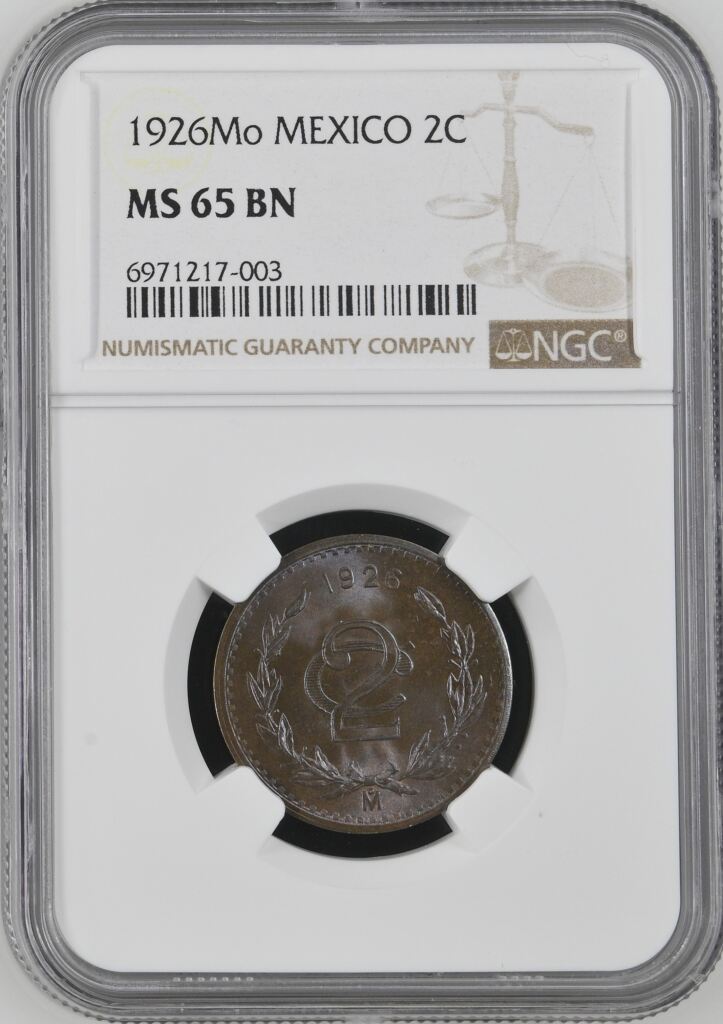 2 Centavo  Mexican Coins  Modern Silver & Minors Modern Silver & Minors 2 Centavo 1926 Mo NGC MS65BN 0144349 Modern Silver & Minors 2 Centavo 1926 Mo NGC MS65BN 0144349