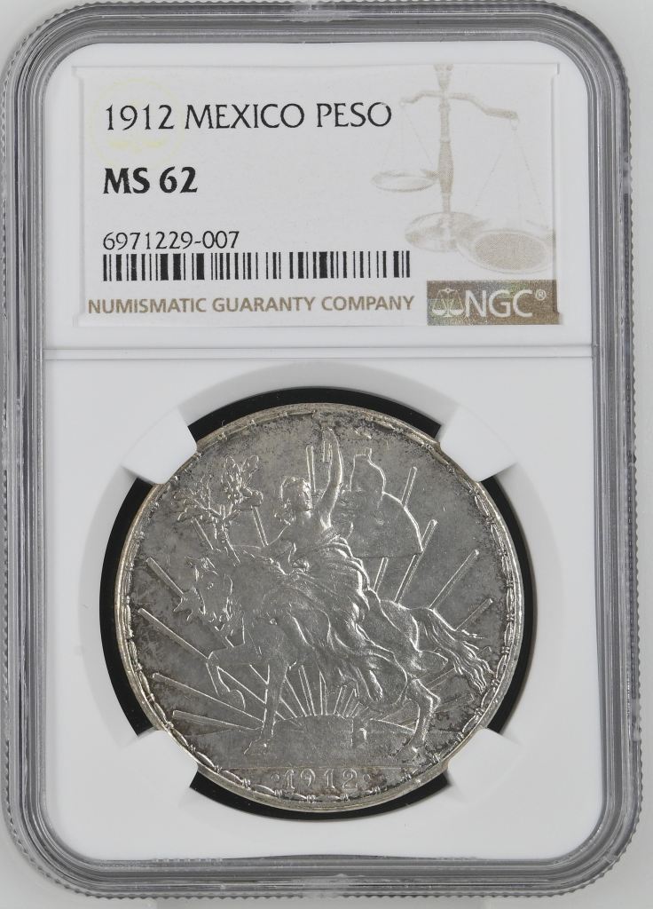 Modern Silver & Minors Peso 1912 NGC MS62 0144376