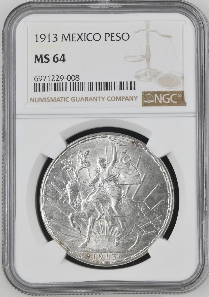 Modern Silver & Minors Peso 1913 NGC MS64 0144377