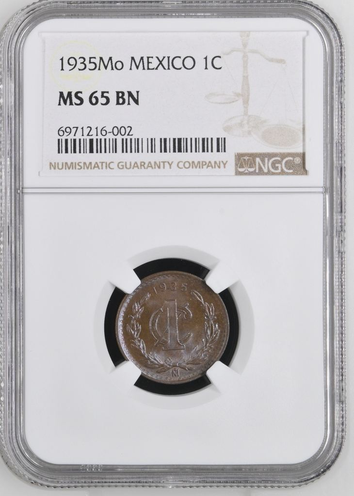 Modern Silver & Minors Centavo 1935 Mo NGC MS65BN 0144381