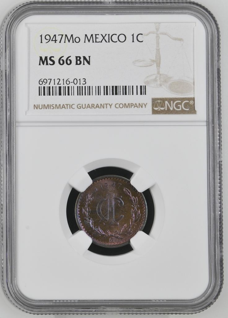 Modern Silver & Minors Centavo 1947 Mo NGC MS66BN 0144384