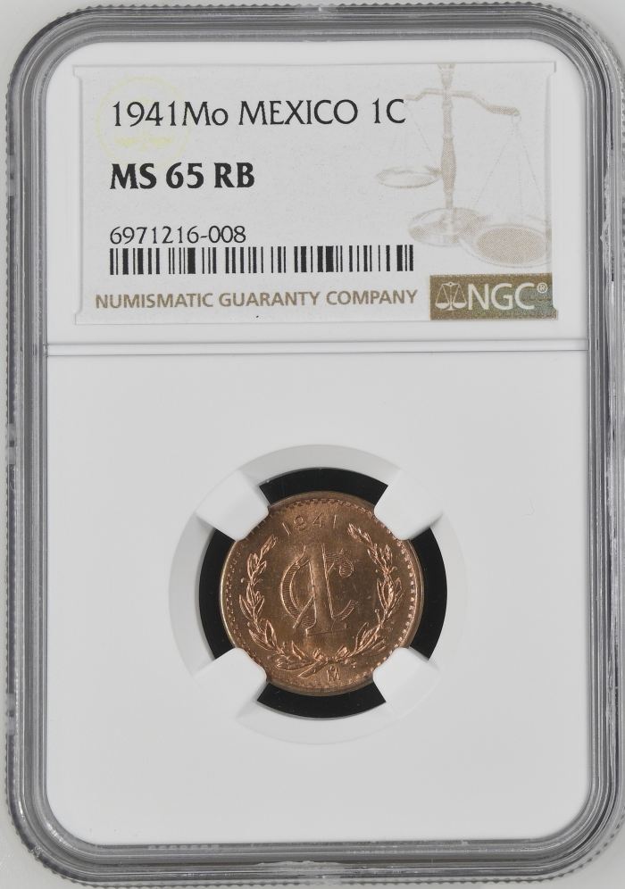 Modern Silver & Minors Centavo 1941 Mo NGC MS65RB 0144386