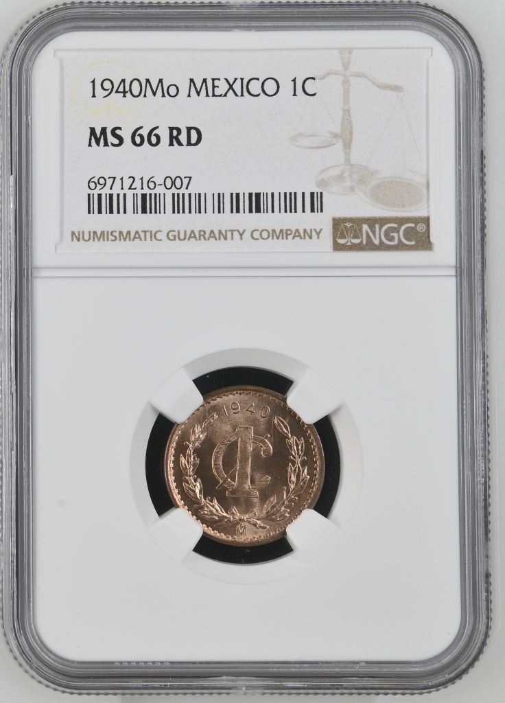 Modern Silver & Minors Centavo 1940 Mo NGC MS66RD 0144387