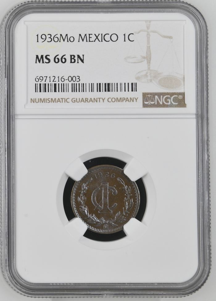 Modern Silver & Minors Centavo 1936 Mo NGC MS66BN 0144388