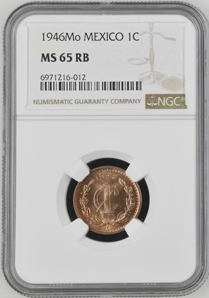 Modern Silver & Minors Centavo 1946 Mo NGC MS65RB 0144390