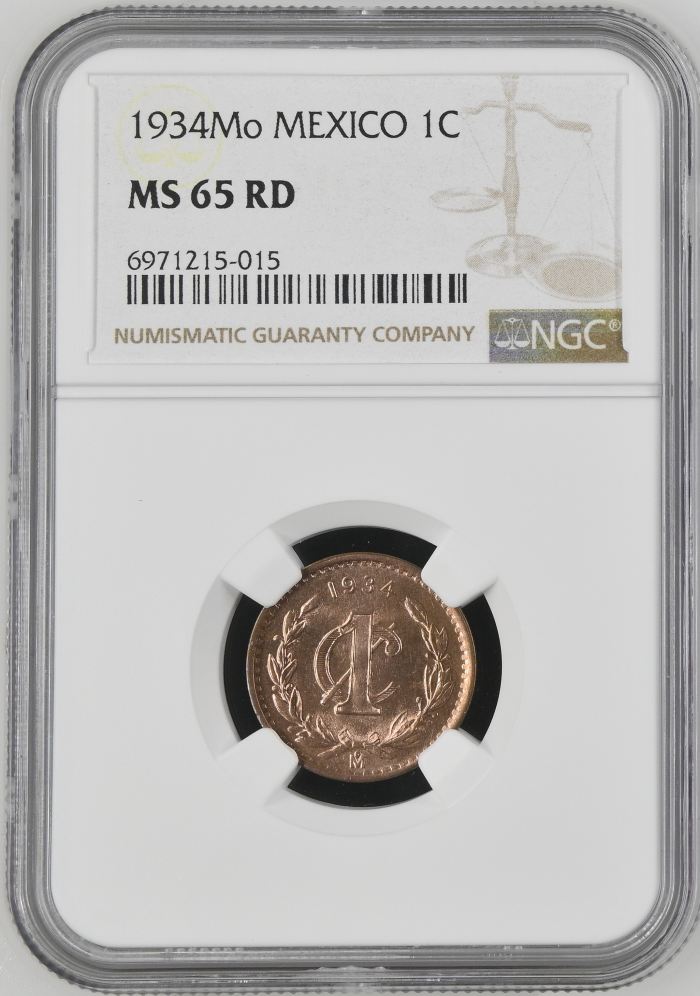 Modern Silver & Minors Centavo 1934 Mo NGC MS65RD 0144394