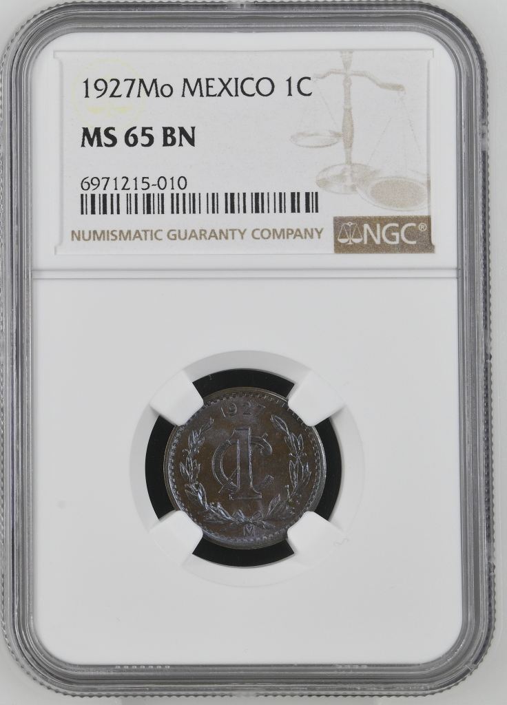 Modern Silver & Minors Centavo 1927 Mo NGC MS65BN 0144397