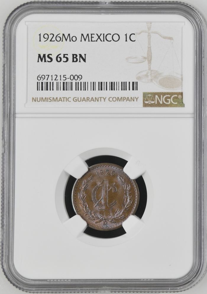 Modern Silver & Minors Centavo 1926 Mo NGC MS65BN 0144398