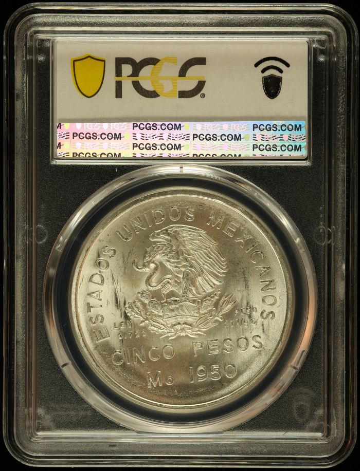 Modern Silver & Minors 5 Peso 1950 Mo KM-466 PCGS MS65 0144274Modern Silver & Minors 5 Peso 1950 Mo KM-466 PCGS MS65 0144274 - Image 2