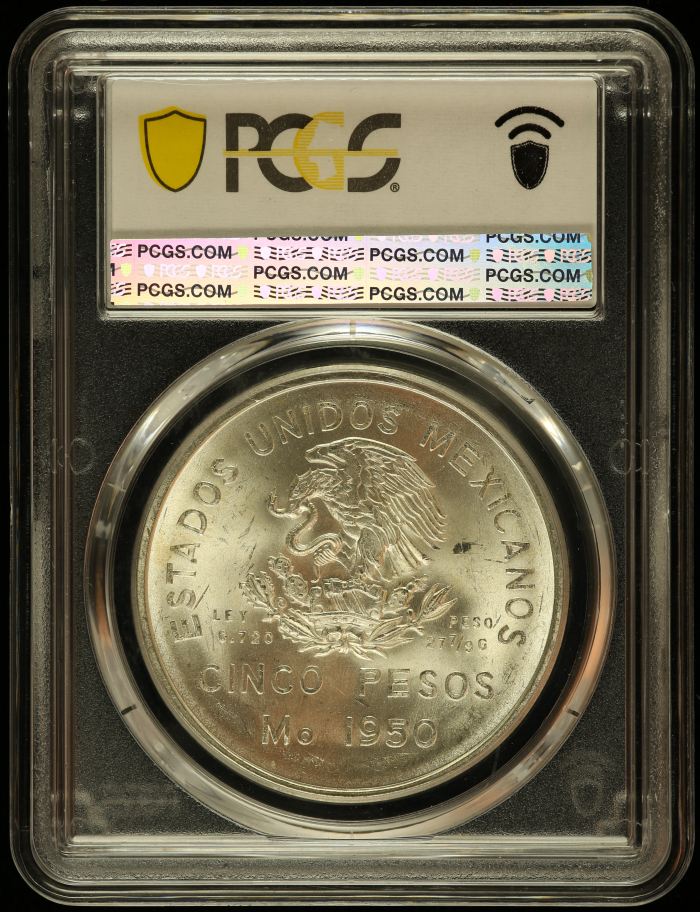 Modern Silver & Minors 5 Peso 1950 Mo KM-466 PCGS MS66 0144281Modern Silver & Minors 5 Peso 1950 Mo KM-466 PCGS MS66 0144281 - Image 2