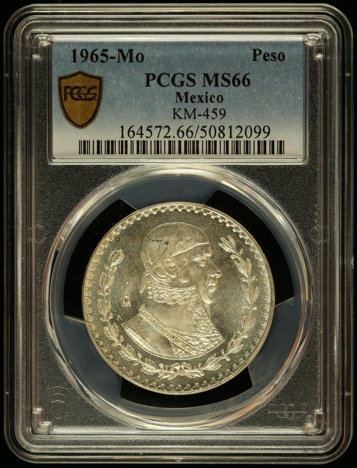 Modern Silver & Minors Peso 1965 Mo KM-459 PCGS MS66 0144289Modern Silver & Minors Peso 1965 Mo KM-459 PCGS MS66 0144289