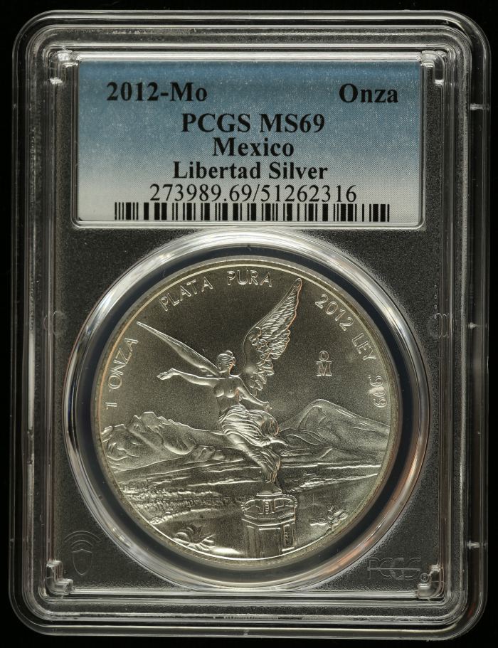 Modern Silver & Minors Onza 2012 Mo PCGS MS69 0144415Modern Silver & Minors Onza 2012 Mo PCGS MS69 0144415