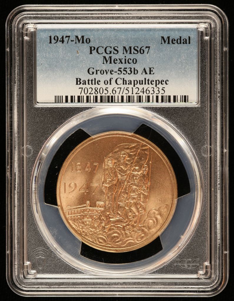 Medals & Tokens Battle of Chapultepec Medal 1947 Mo Grove-553b PCGS MS67 0144428