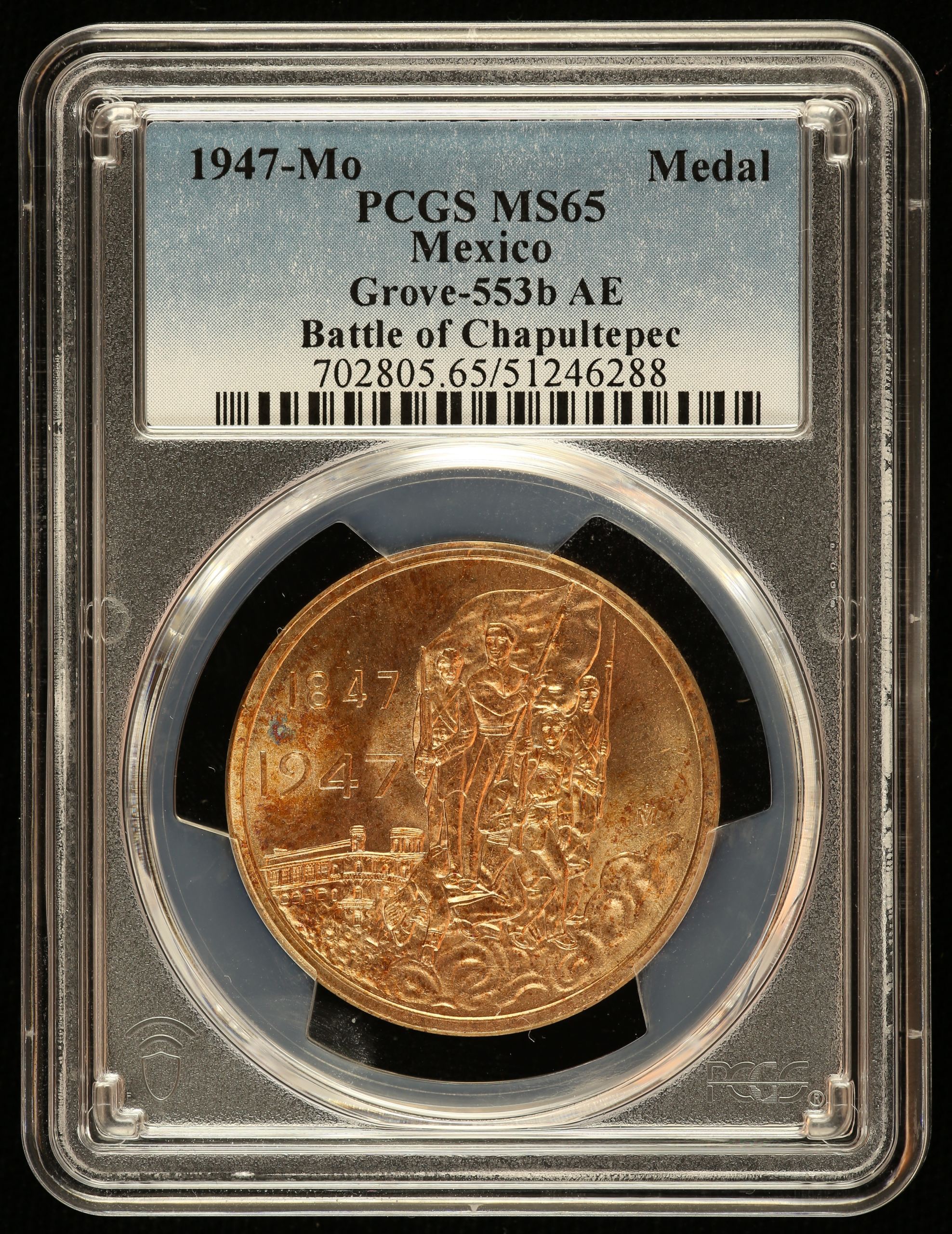 Medals & Tokens Battle of Chapultepec Medal 1947 Mo Grove-553b PCGS MS65 0144430